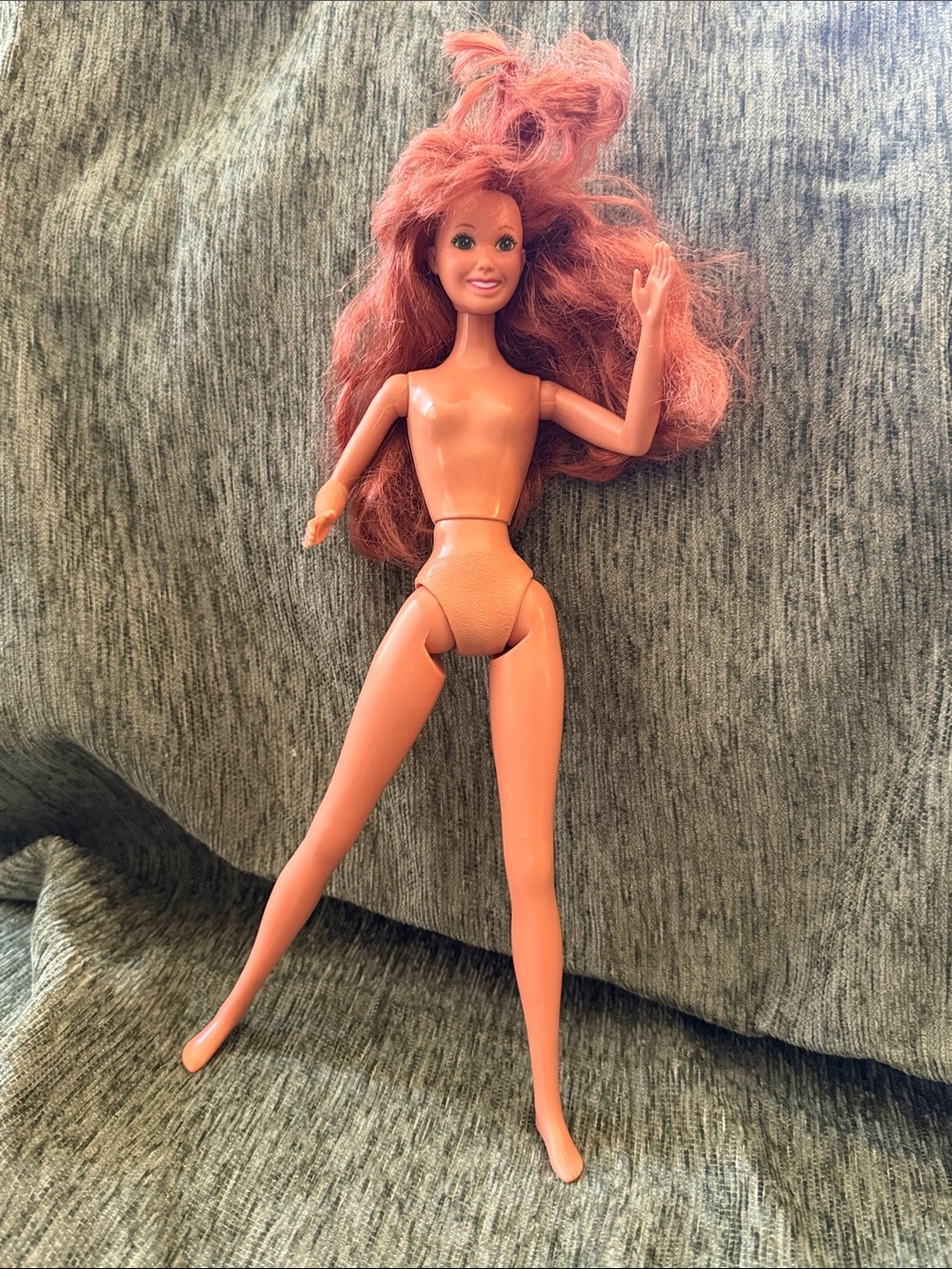 Mattel Doll with Red Hair and Peach Body